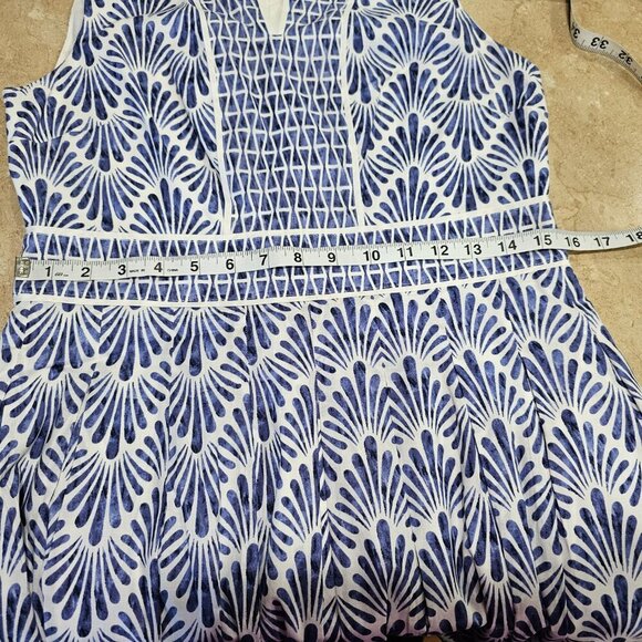 Women's Talbots Petites Geo Mixed-Print Fit-and-Flare Dress Pockets Size 6P - Picture 4 of 7